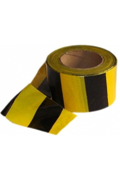 Fita zebrada preta/amarela 70MM  x 100M